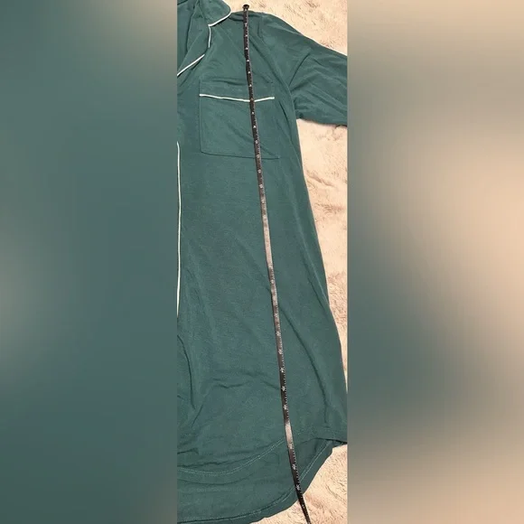 Eberjey Green Tencel Modal Long Sleeve Sleep Shirt - Picture 6 of 16